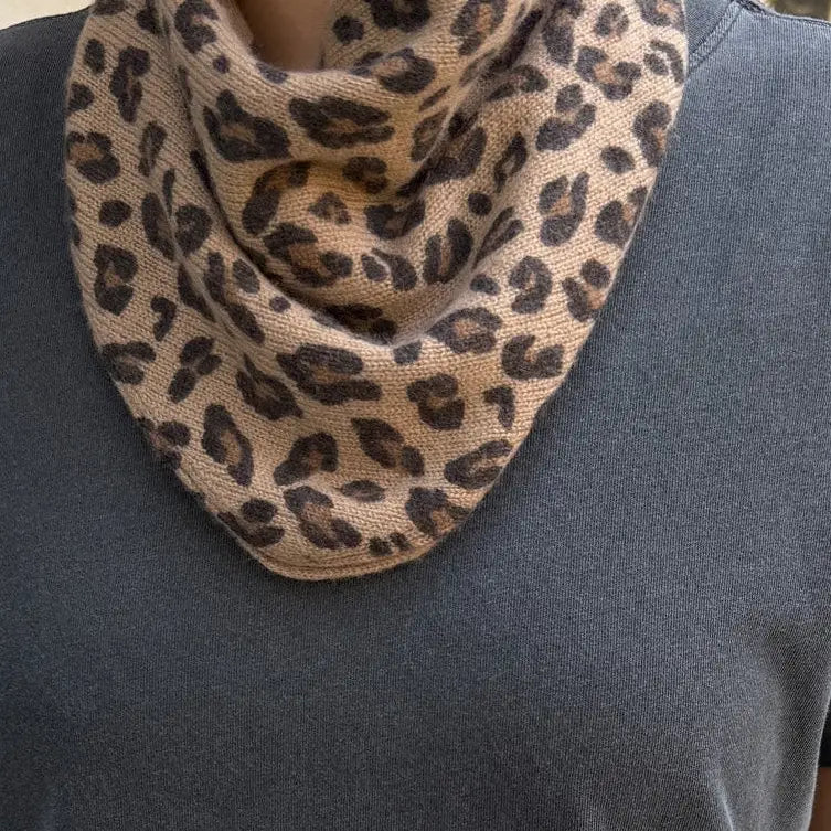 Le Bon Shoppe Leopard Cashmere Bandana