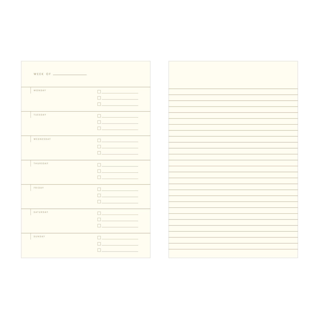 Ruler Grid Undated Weekly Planner Journal