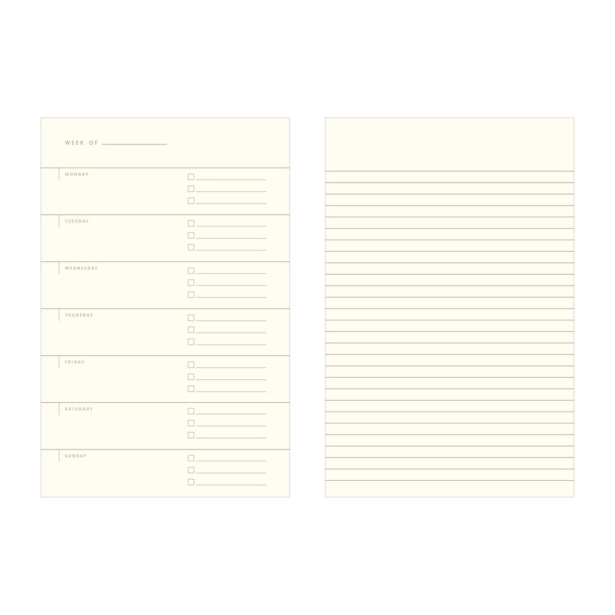 Ruler Grid Undated Weekly Planner Journal