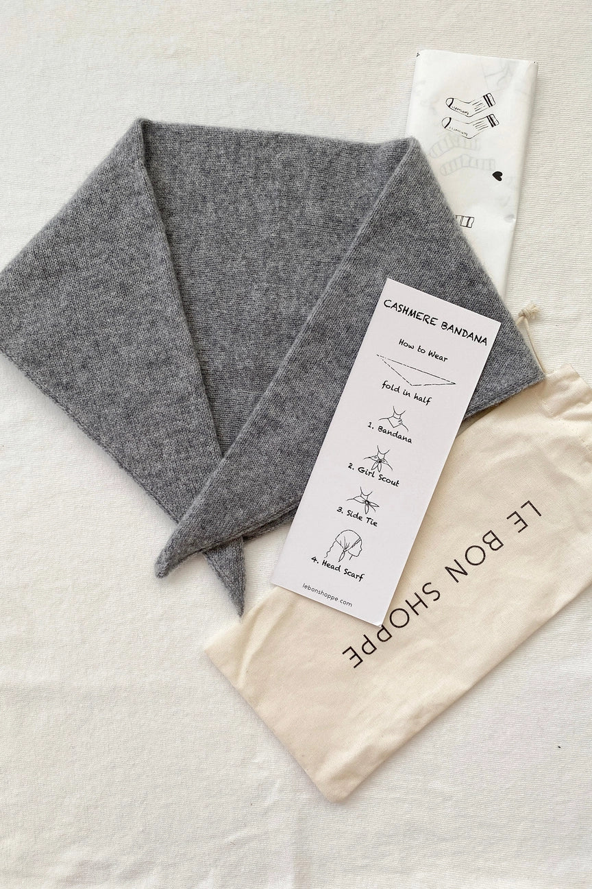 Grey Cashmere Bandana